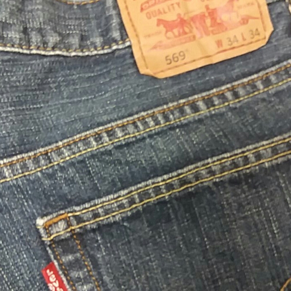 Levi's dark wash 569 loose straight denim jeans